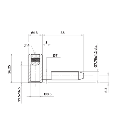 Fiche femelle reglable D13 - OTLAV - CF057130H001