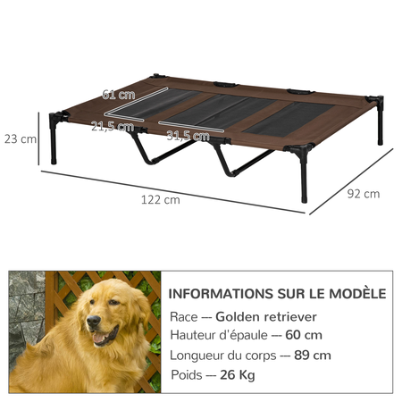 Lit pour chien chat XXL dim. 122L x 92l x 23H cm