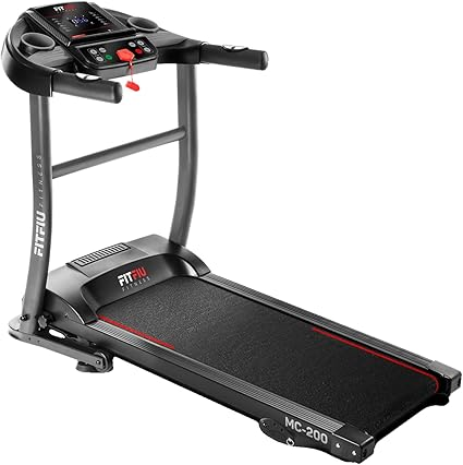 FITFIU Fitness MC-200 - Tapis de Course Pliable, Vitesse Réglable 14 km/h, 1500W, Surface 40x110cm, Moniteur Fréquence Cardiaque, 12 Programmes, Poids Max. 90kg