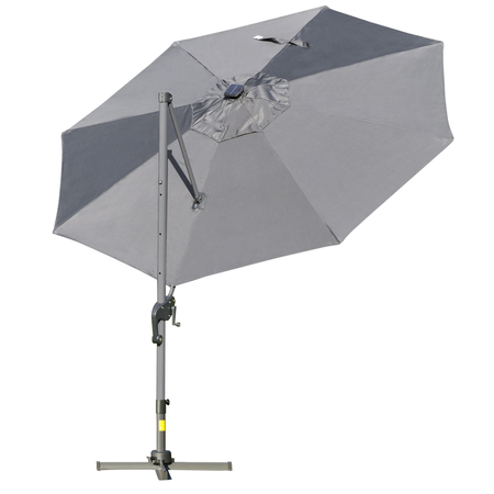 Parasol déporté LED octogonal inclinable pivotant 360°