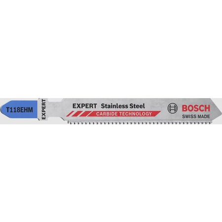 Lame de scie sauteuse T 118 EHM Expert Stainless Steel pack de 03 - BOSCH - 2608900562