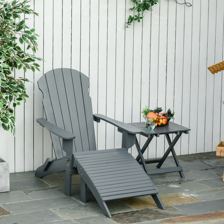 Fauteuil de jardin Adirondack pliable repose-pied table basse bois sapin traité