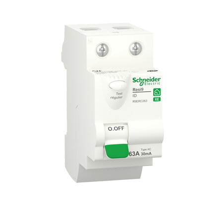 Interrupteur différentiel RESI9 XE 2P 30mA 63A Type AC embrochable - SCHNEIDER ELECTRIC - R9ERC263