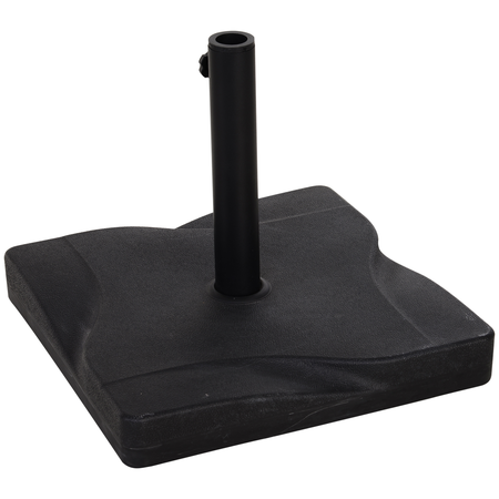 Pied de parasol carré poids net 20 Kg ciment HDPE noir