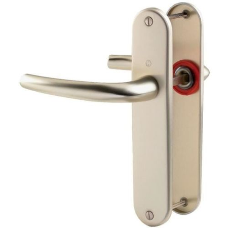 Ensemble SAN DIEGO petit model type bec de cane finition F2 aluminium aspect champagne - HOPPE - 3230303