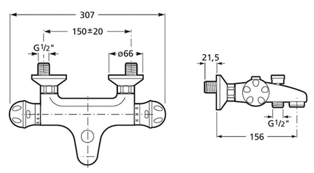 Mitigeur bain-douche thermostatique POLO monocommande - ROCA - WM3120T3ZC0C300