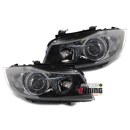 PHARES FEUX ANGEL EYES ANNEAUX LED BMW SERIE 3 E90 & E91 PHASES 1 2005-2008 (00602)