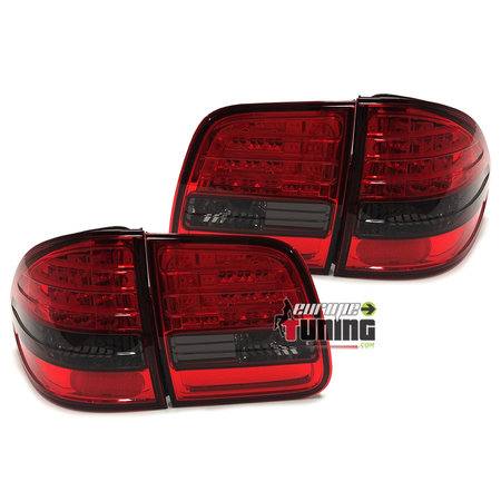 2 FEUX A LED ROUGE NOIR POUR MERCEDES W210 CLASSE E BREAK (03727)