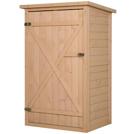 Armoire de jardin porte verrouillable 2 étagères bois sapin