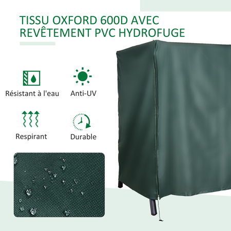 Housse de protection étanche balancelle de jardin polyester PVC vert