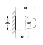 Support mural pour douchette chromé fixe MOVARIO - GROHE - 28403000