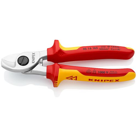 Coupe-câbles isolé 1000V capacité 50mm² longueur 165mm - KNIPEX - 95 16 165