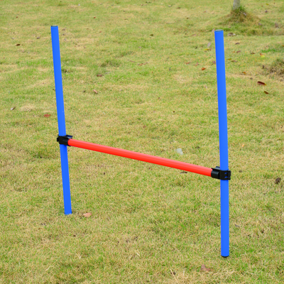 Agility sport pour chiens obstacles + sac transport total 11 pièces acier rouge et bleu