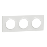 Plaque ODACE Styl blanche 3 postes horizontal/vertical entraxe 71mm - SCHNEIDER ELECTRIC - S520706