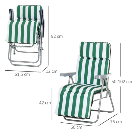 Lot de 2 chaises longues pliables bleu blanc