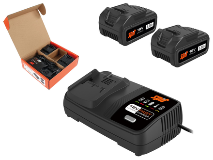 Pack énergie 18V 2 batteries 5Ah + chargeur rapide - SPIT - 054548