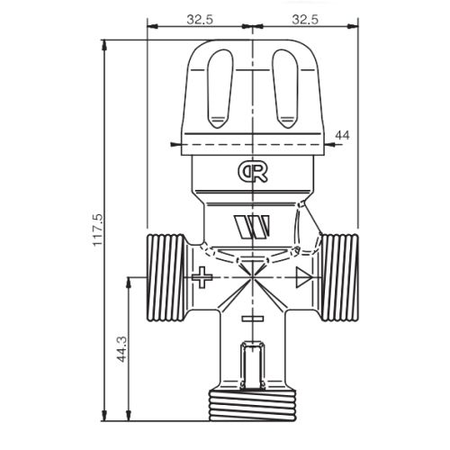 Régulateur thermostatique limiteur de température de 25-55° 3/4'' - WATTS INDUSTRIE - 97009M2