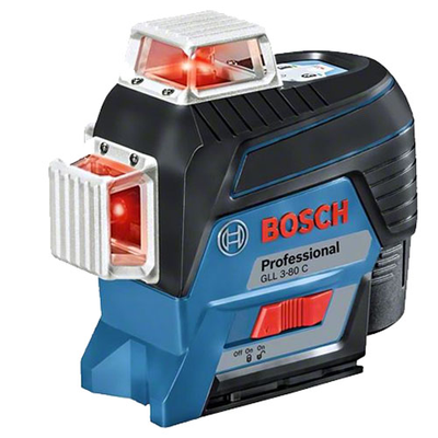 Laser ligne 12V GLL 3-80 C + 1 batterie GBA 2Ah + chargeur + coffret L-BOXX - BOSCH - 0601063R02