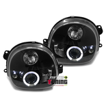 PHARES NOIRS FEUX ANNEAUX LED ANGEL EYES RENAULT TWINGO 1 1992-2007 (11131)