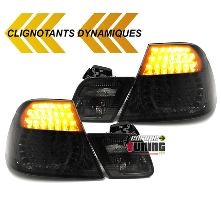 FEUX LEDS NOIRS A CLIGNOTANTS DYNAMIQUES BMW SERIE 3 E46 COUPE 1999-2003 (04773)