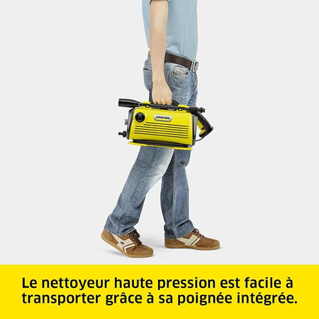 Nettoyeur Haute Pression Kärcher K 3 Horizontal Plus, Pression : max. 120 bar, Débit : 380 l/h, Surface : 25 m²/h, Filtre à Eau, Poids : 3,6 kg, Flexible et Pistolet Haute Pression, Lance, Rotabuse