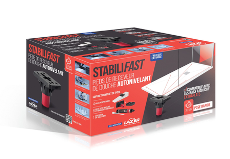 Coffret STABILIFAST + rehausses pour receveur de douche - LAZER - 150670