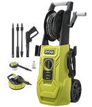 RYOBI - Nettoyeur Haute Pression 2000 W - 150 Bars - 450 L/h - Flexible Renforcé Acier 8 m - Enrouleur - Lance Vario - Lance Turbo - Brosse Rotative - Nettoyeur de Surfaces - RY150PWA