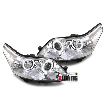 PHARES LED FEUX ANNEAUX ANGEL EYES CHROME CITROEN C4 I 2004-2010 (05572)