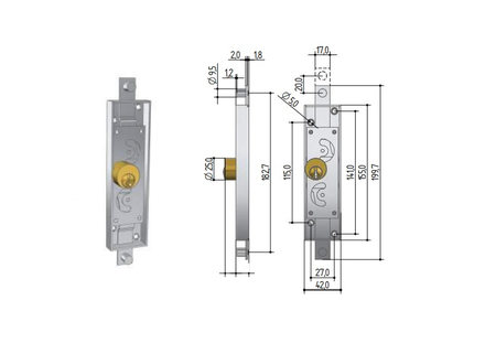 Serrure de porte basculante 6511 - PREFER - PRE6110.0100