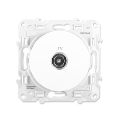 Prise TV ODACE H 71mm par vis blanc - SCHNEIDER ELECTRIC - S520445
