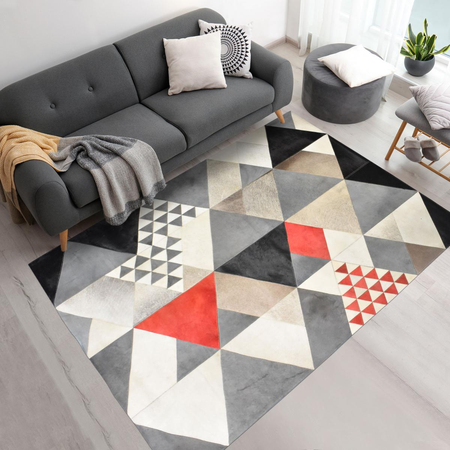 Tapis salon REDTRI fait main en cuir