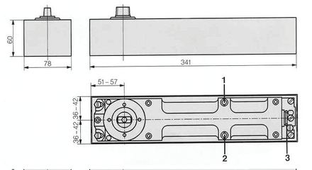 Pivot de sol à frein BTS 80 T4 sans axe - DORMA - 80110001