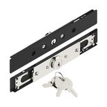 Serrure à cylindre rond à 2 pivots 4mm acier brun 8019 - TIRARD - AA180010