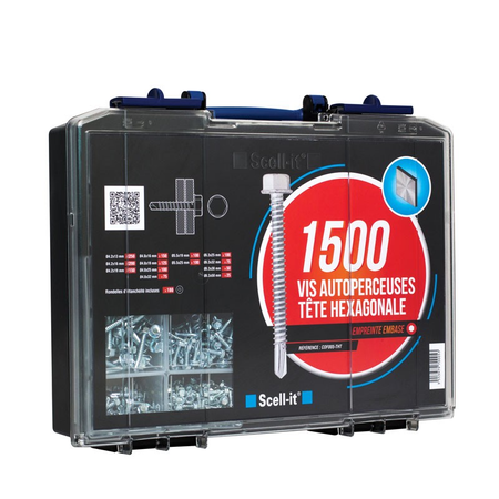 Coffret 1500 vis autoperceuses et rondelles tête hexagonale - SCELL-IT - COF005-THT