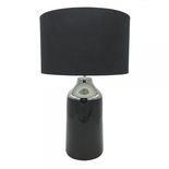 Lampe de bureau DKD Home Decor Noir Polyester Argent Grès (32 x 32 x 52 cm)