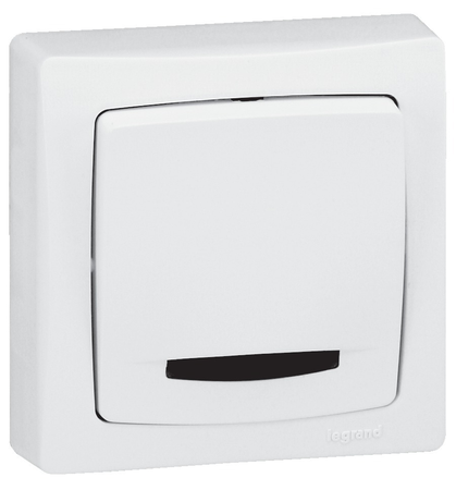 Bouton-poussoir lumineux ASL pour appareillage saillie 6A - LEGRAND - 086005