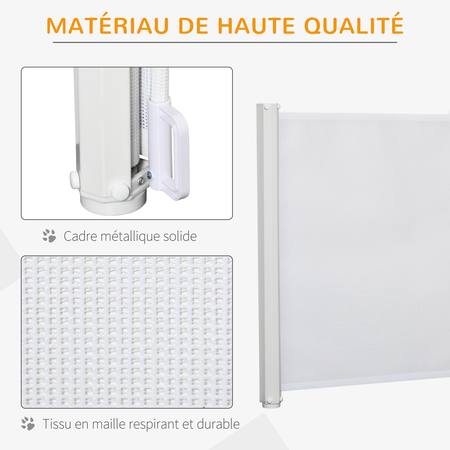 Barrière de sécurité 1,15L x 0,83H m métal blanc