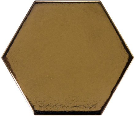 SCALE HEXAGONE - METALLIC - Faience 12,4 x10,7 cm hexagonal Or doré
