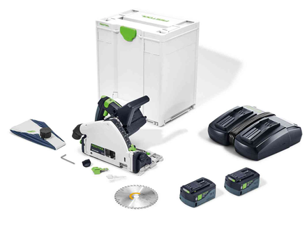 Scie circulaire plongeante 18V TSC 55 5,0 KEBI-Plus/XL + 2 batteries 5Ah + chargeur + Systainer SYS³ - FESTOOL - 577342