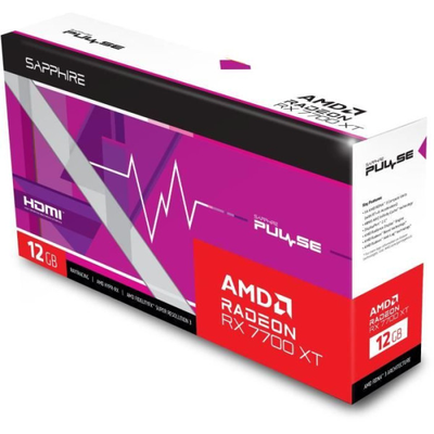 SAPPHIRE - Carte Graphique - PULSE AMD RADEON™ RX 7700 XT GAMING 12GB - GDDR6 - DUAL HDMI / DUAL DP