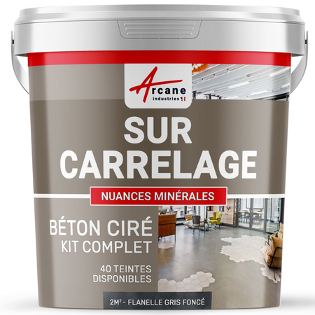 Kit béton ciré sur carrelage sol et mur