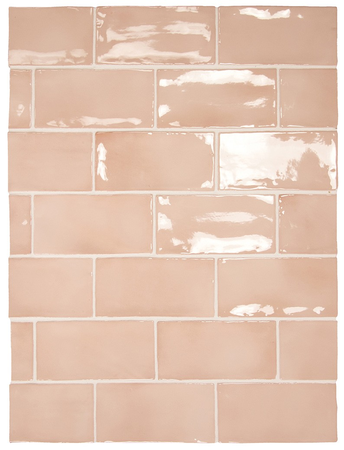 MANACOR BLUSH PINK - Faience 7,5x15 cm aspect zellige brillant rose