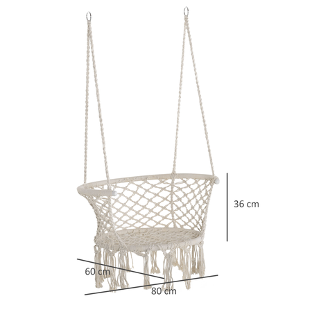 Fauteuil suspendu macramé coton polyester