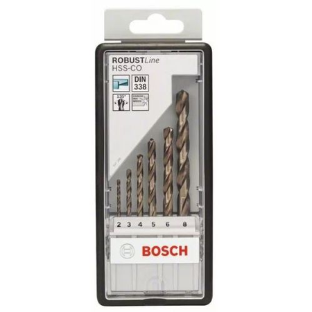 Set de 6 forets métaux cobalt HSS-CO 135 ° Robustline - BOSCH - 2607019924