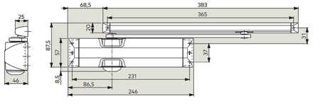 Ferme-porte TS 90 Impulse force 3-4 finition argent - DORMA - 10200401