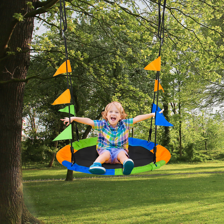 Balançoire nid d'oiseau rond Ø 100 cm multicolore