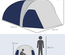 Tente de camping 3-4 personnes fibre verre polyester bleu gris