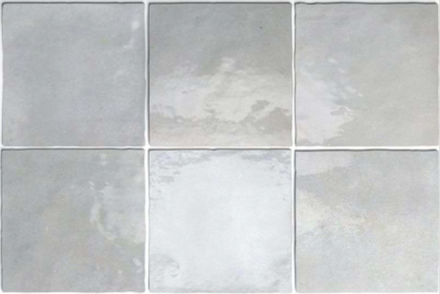 ARTISAN ALABASTER - Faience 13,2x13,2 cm aspect zellige brillant gris