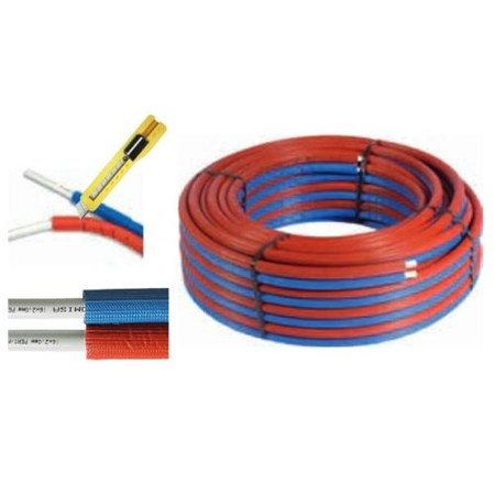 Tube multicouche thermo soudé 16x2mm rouge-bleu - COMISA - 87.80.330