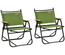 Lot de 2 chaises de jardin camping pliables alu. bois polyester vert